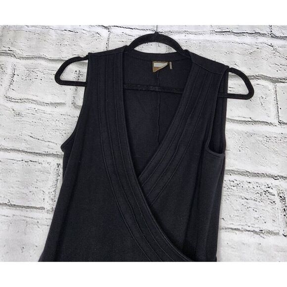 Athleta Black Sleevelesss Wrap Dress Womens Small knit stretch Athleisure 46295 - Picture 5 of 6